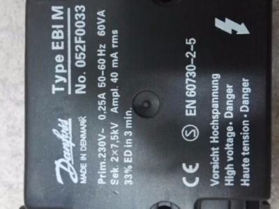 DANFOSS>點(diǎn)火變壓器>雙極>EBI4034